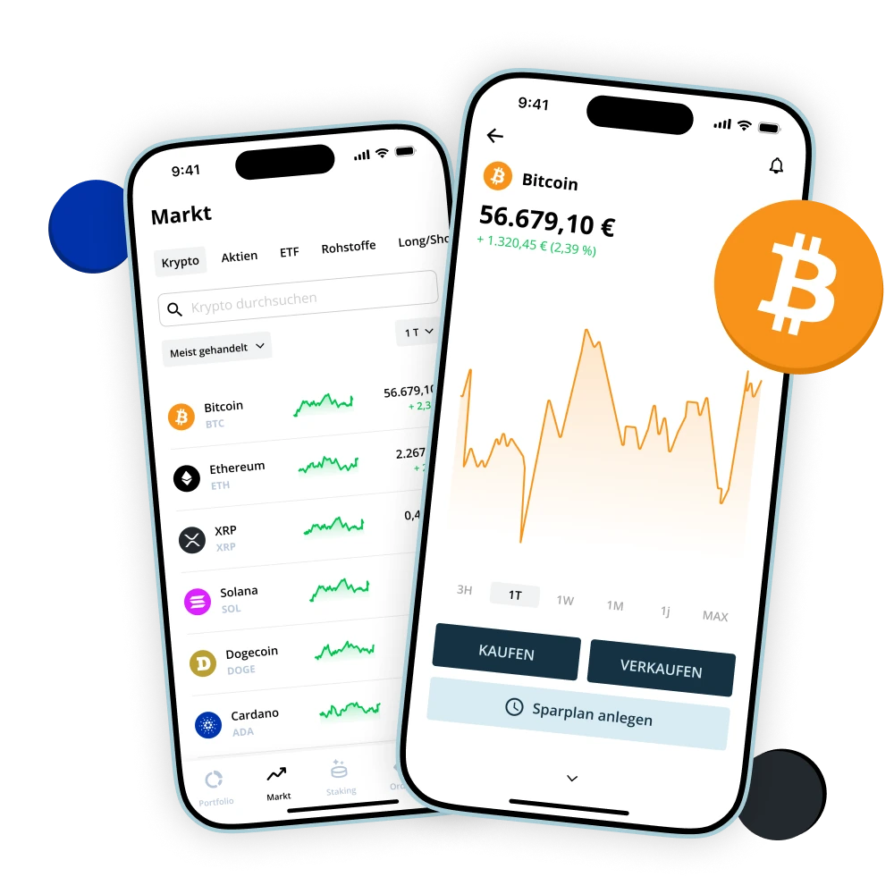 Mobile App mit Kryptowährungs-Charts